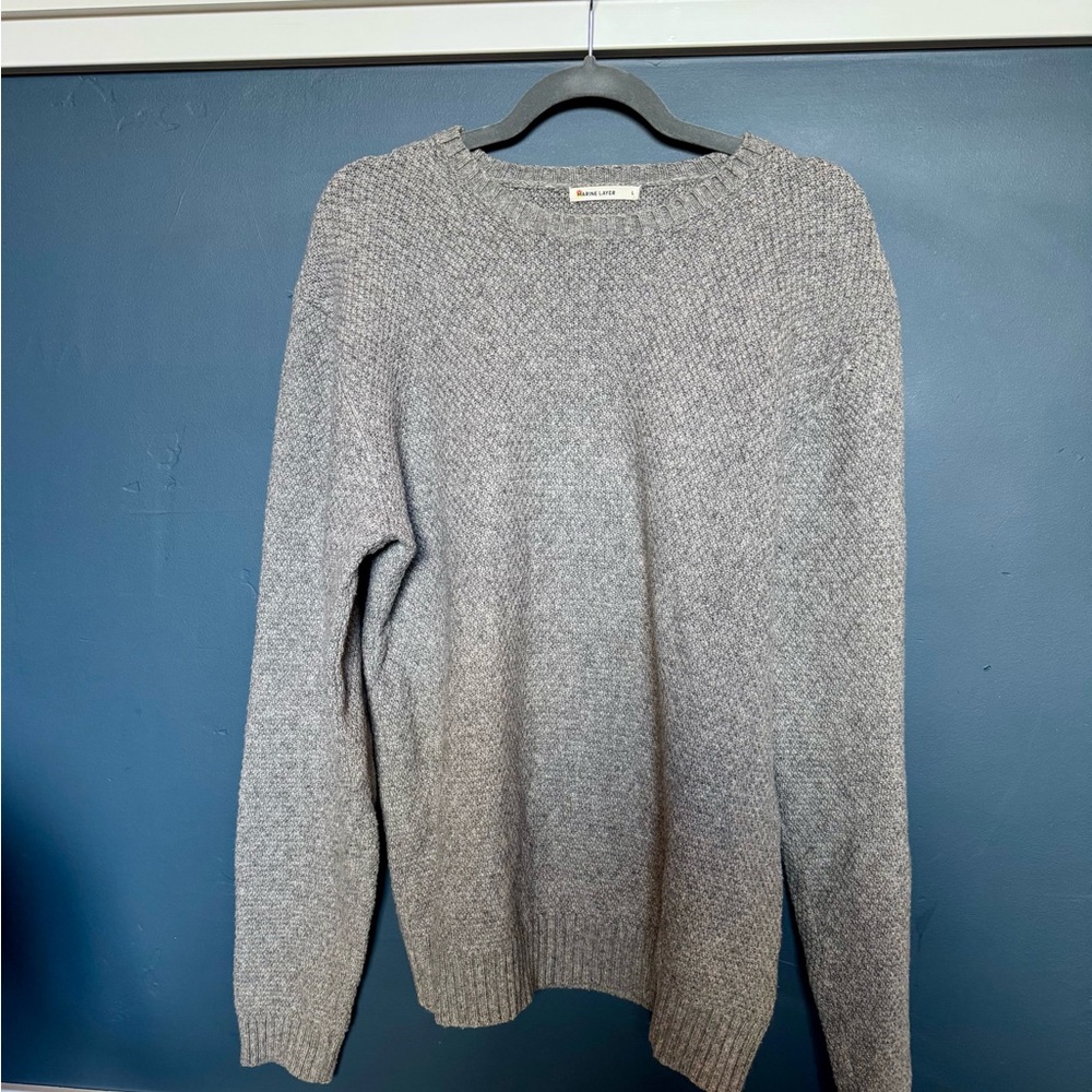 Men’s Marine Layer Crosby Crewneck Gray Sweater